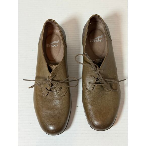 Women's Dansko Louise Brown Bronze Leather Oxford Derby Shoes Size 40 - Picture 7 of 9